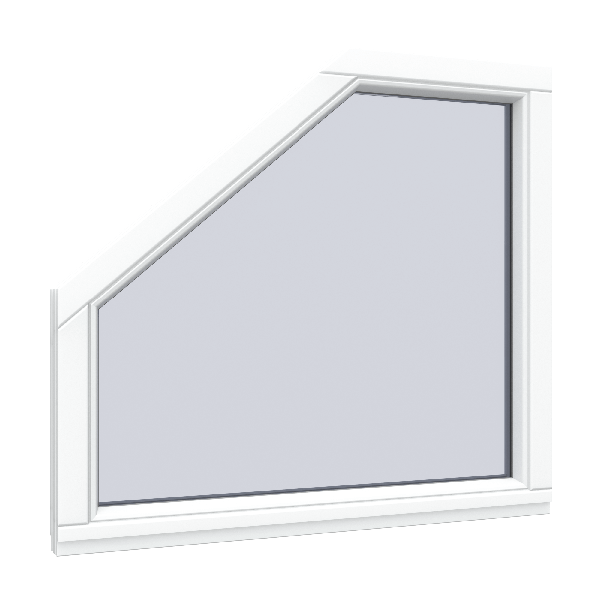 Angled fixed frame windows